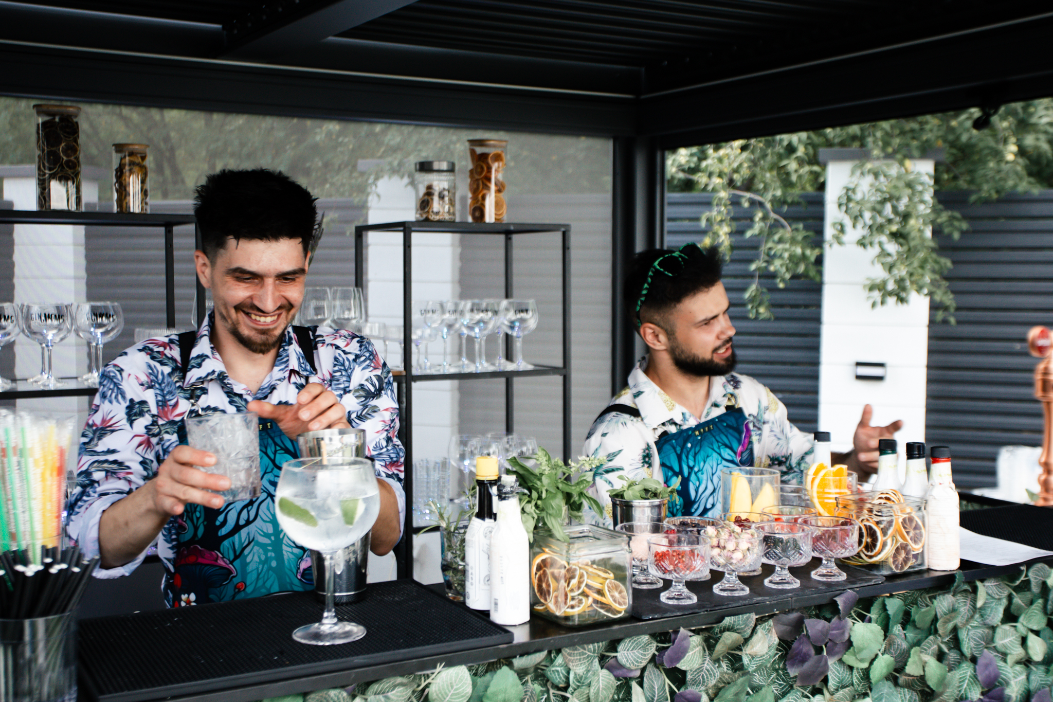 Bartender pouring cocktail